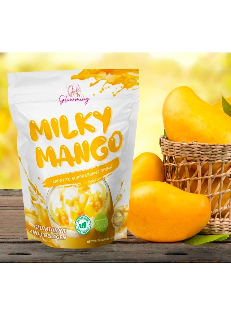 سي سي مشروب مانجو بالحليب لكبح الشهية (جلوتاثيون وكولاجين) 10 أكياس × 20 غ / 200 غ - Image 2